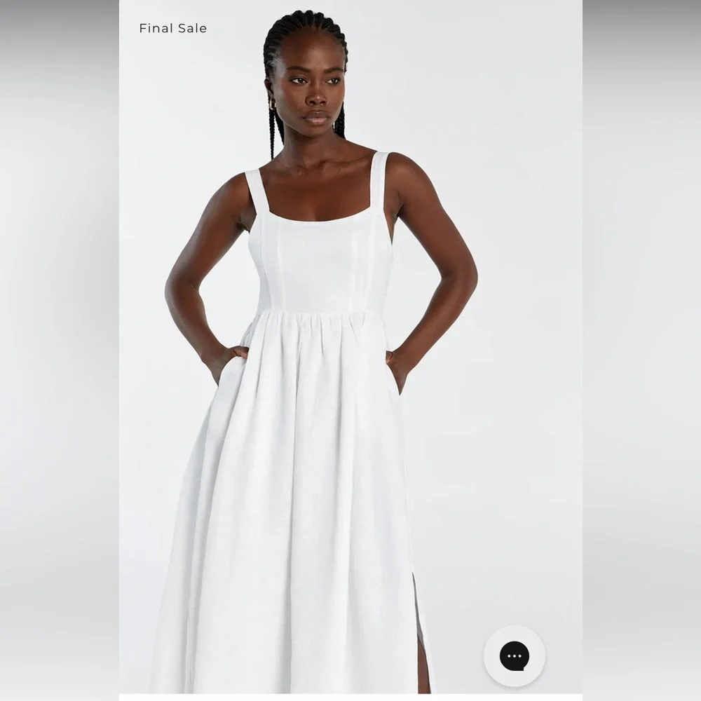White linen maxi dress - Picture 2 of 3